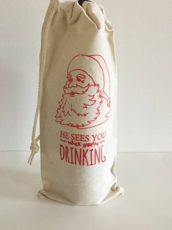 Santa Wine Tote Bag