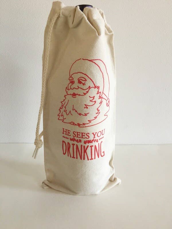 Santa Wine Tote Bag