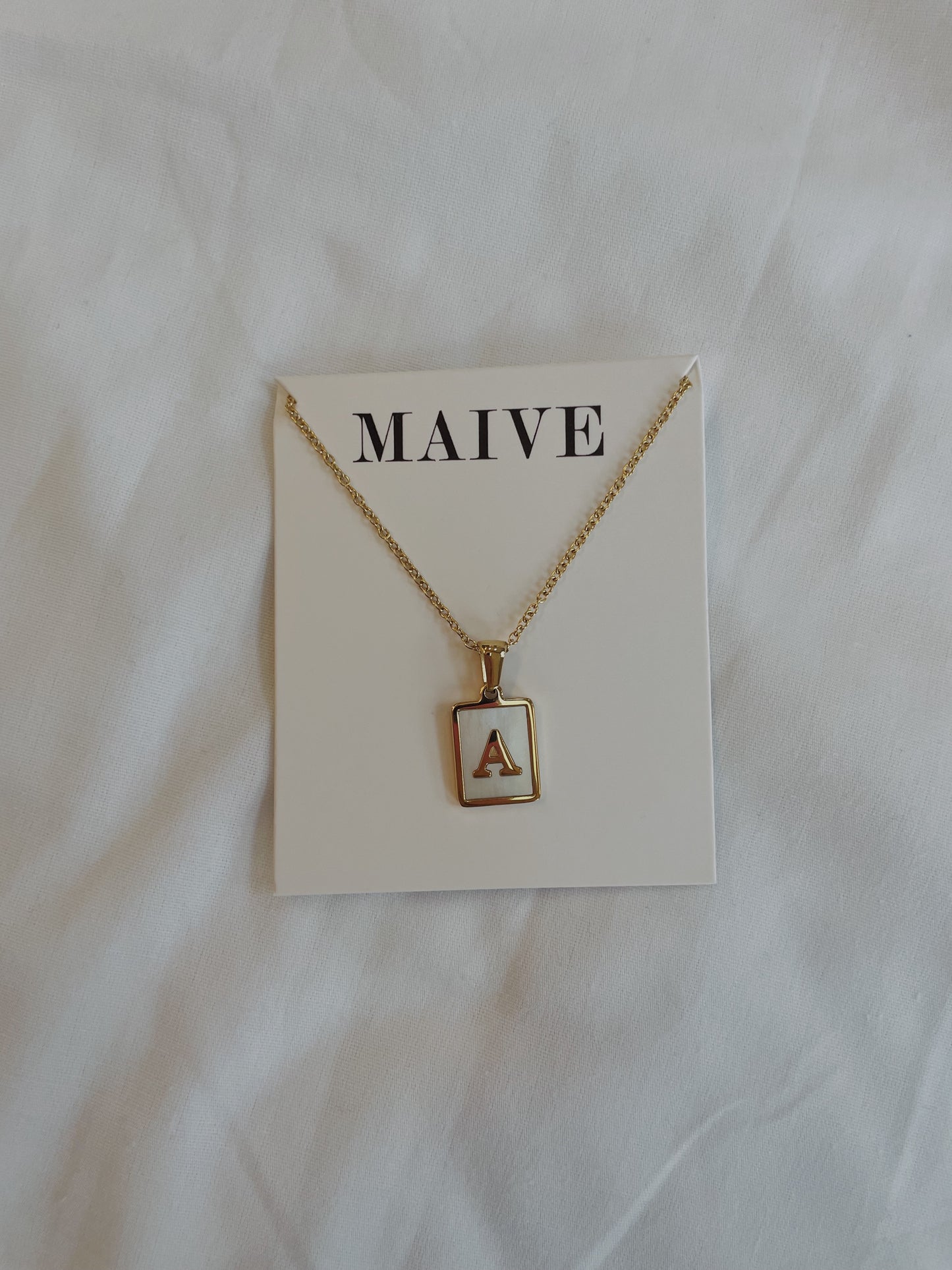 Mother of Pearl Initial Necklace