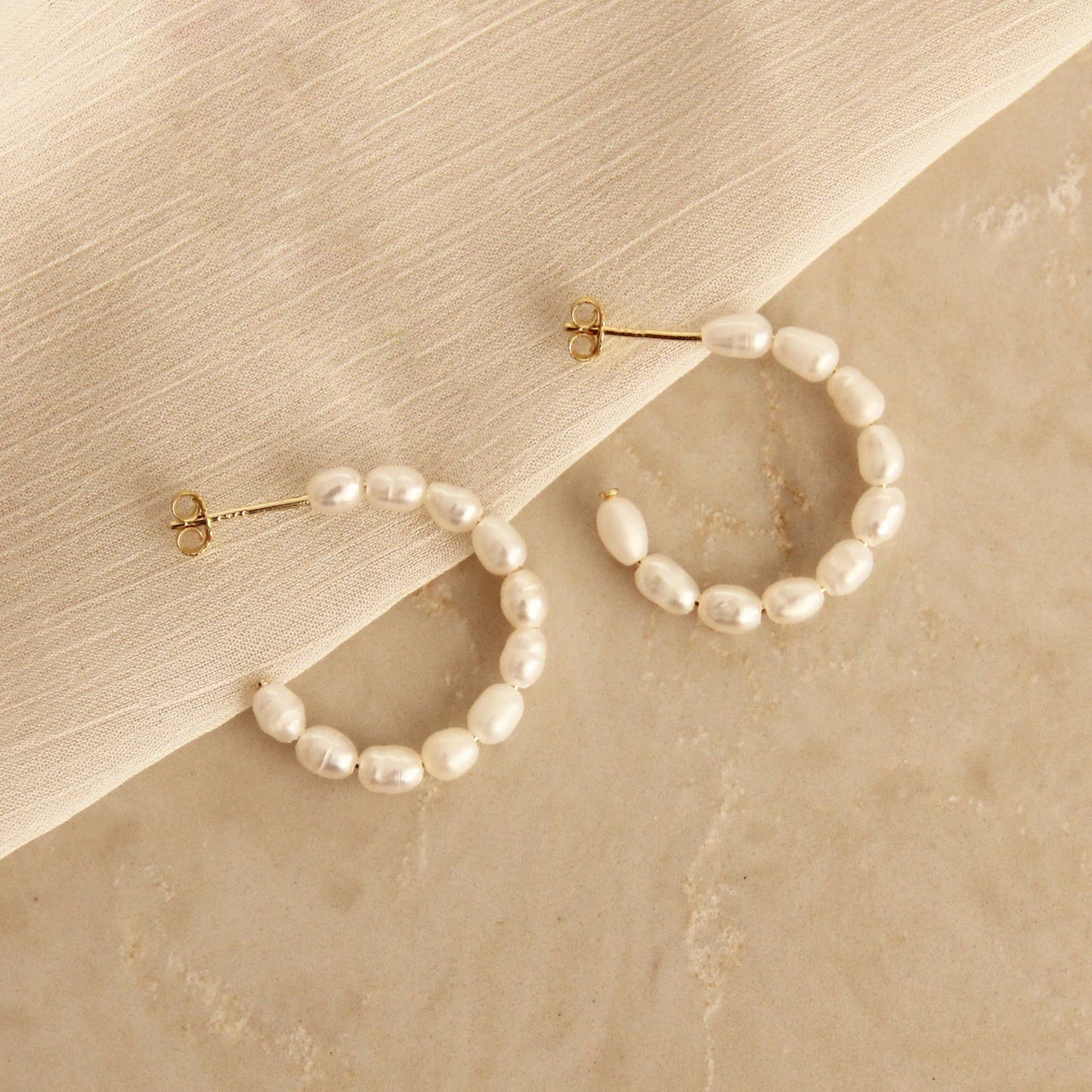 Freshwater Pearl Semi Hoops