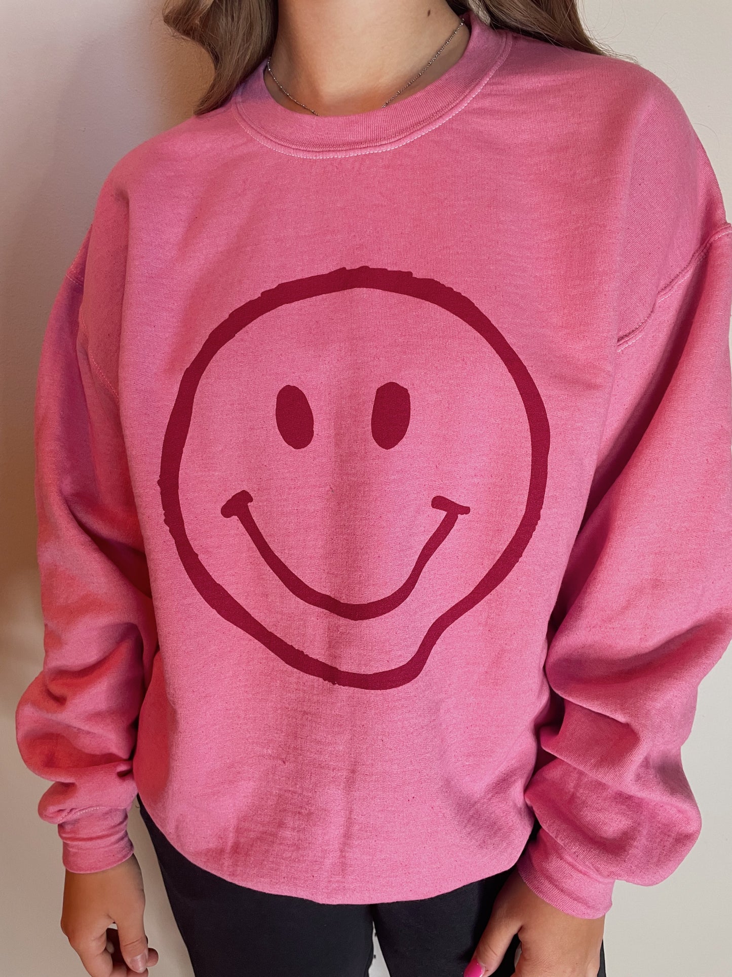 Smiley Graphic Vintage Dyed Crewneck