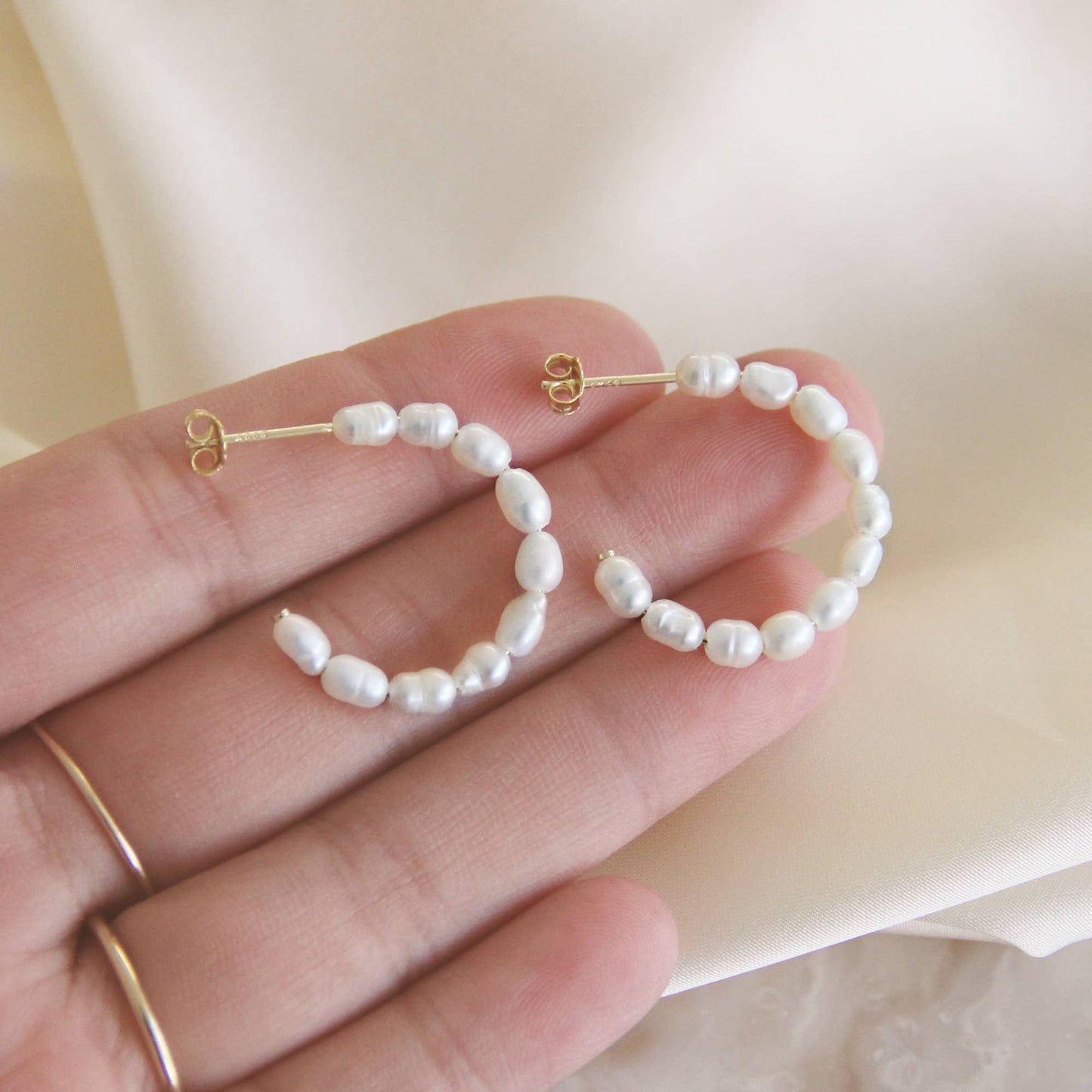 Freshwater Pearl Semi Hoops