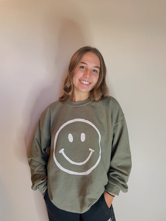 Smiley Graphic Vintage Dyed Crewneck