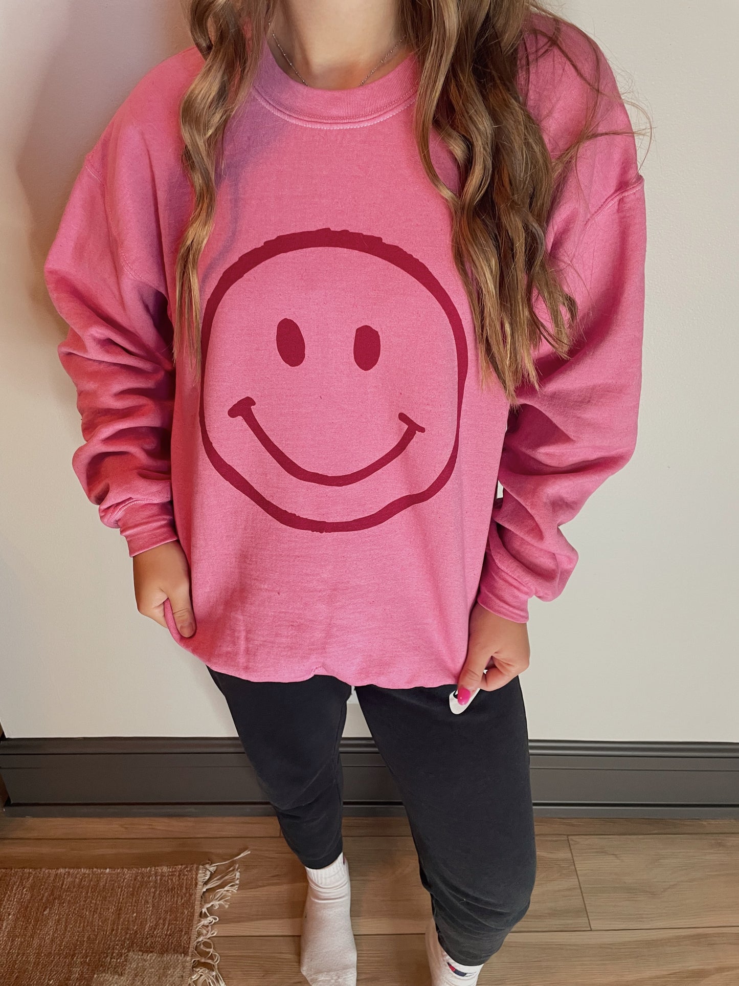 Smiley Graphic Vintage Dyed Crewneck