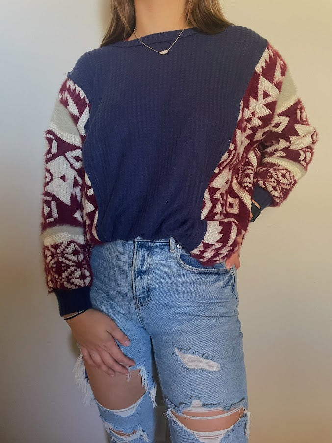 Oversized Printed Loose Sweater