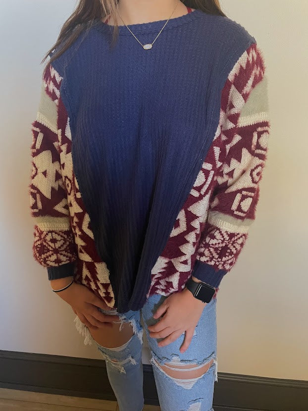 Oversized Printed Loose Sweater